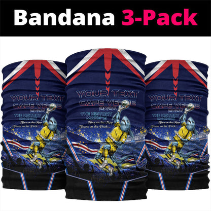 Personalized Cape Verde Blue Sharks Neck Gaiter African Pride Dynamic Stadium Soccer Graphic Art