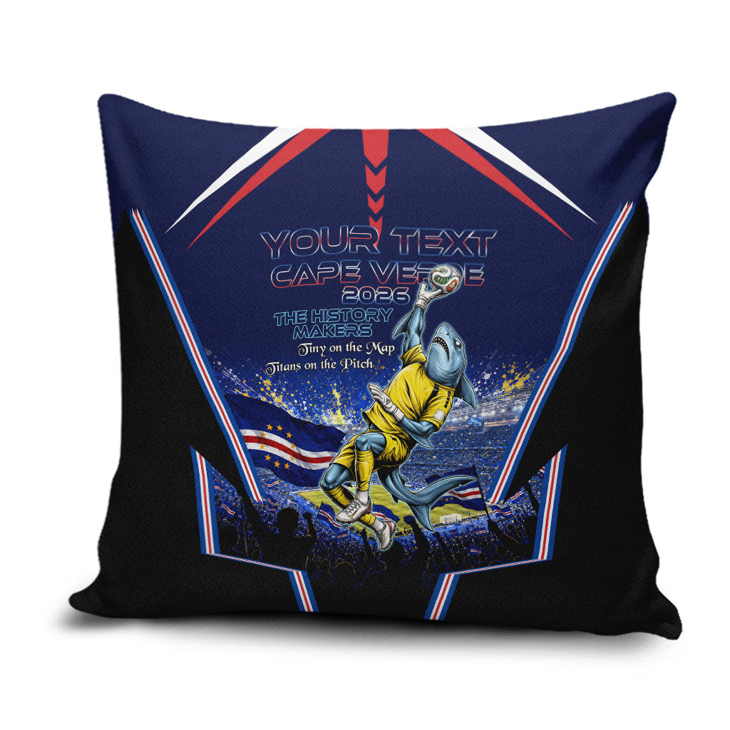 Personalized Cape Verde Blue Sharks Pillow Cover African Pride Dynamic Stadium Soccer Graphic Art