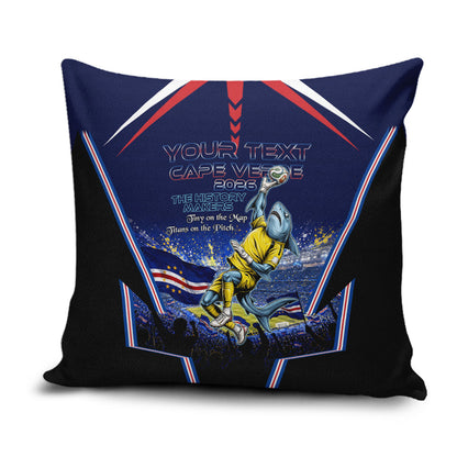 Personalized Cape Verde Blue Sharks Pillow Cover African Pride Dynamic Stadium Soccer Graphic Art