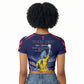 Personalized Cape Verde Blue Sharks Raglan Cropped T shirt African Pride Dynamic Stadium Soccer Graphic Art