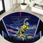 Personalized Cape Verde Blue Sharks Round Carpet African Pride Dynamic Stadium Soccer Graphic Art