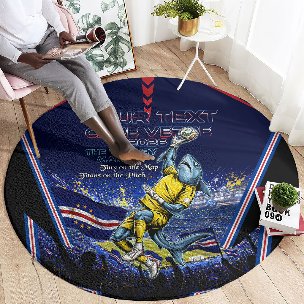 Personalized Cape Verde Blue Sharks Round Carpet African Pride Dynamic Stadium Soccer Graphic Art