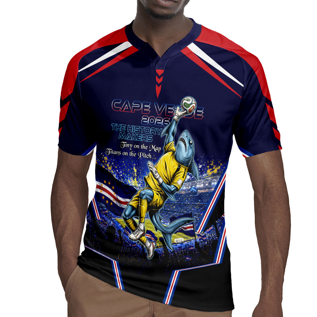 Personalized Cape Verde Blue Sharks Rugby Jersey African Pride Dynamic Stadium Soccer Graphic Art