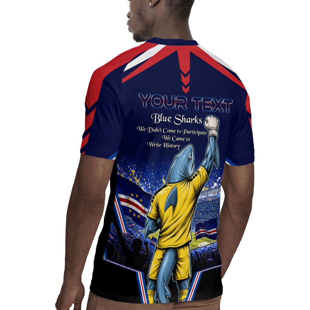 Personalized Cape Verde Blue Sharks Rugby Jersey African Pride Dynamic Stadium Soccer Graphic Art