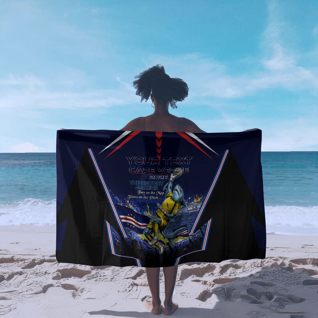 Personalized Cape Verde Blue Sharks Sarong African Pride Dynamic Stadium Soccer Graphic Art
