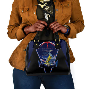 Personalized Cape Verde Blue Sharks Shoulder Handbag African Pride Dynamic Stadium Soccer Graphic Art