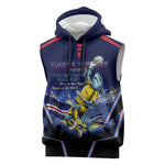 Personalized Cape Verde Blue Sharks Sleeveless Hoodie African Pride Dynamic Stadium Soccer Graphic Art