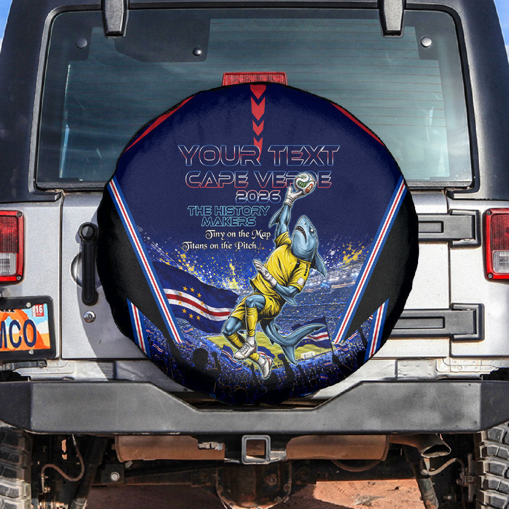 Personalized Cape Verde Blue Sharks Spare Tire Cover African Pride Dynamic Stadium Soccer Graphic Art