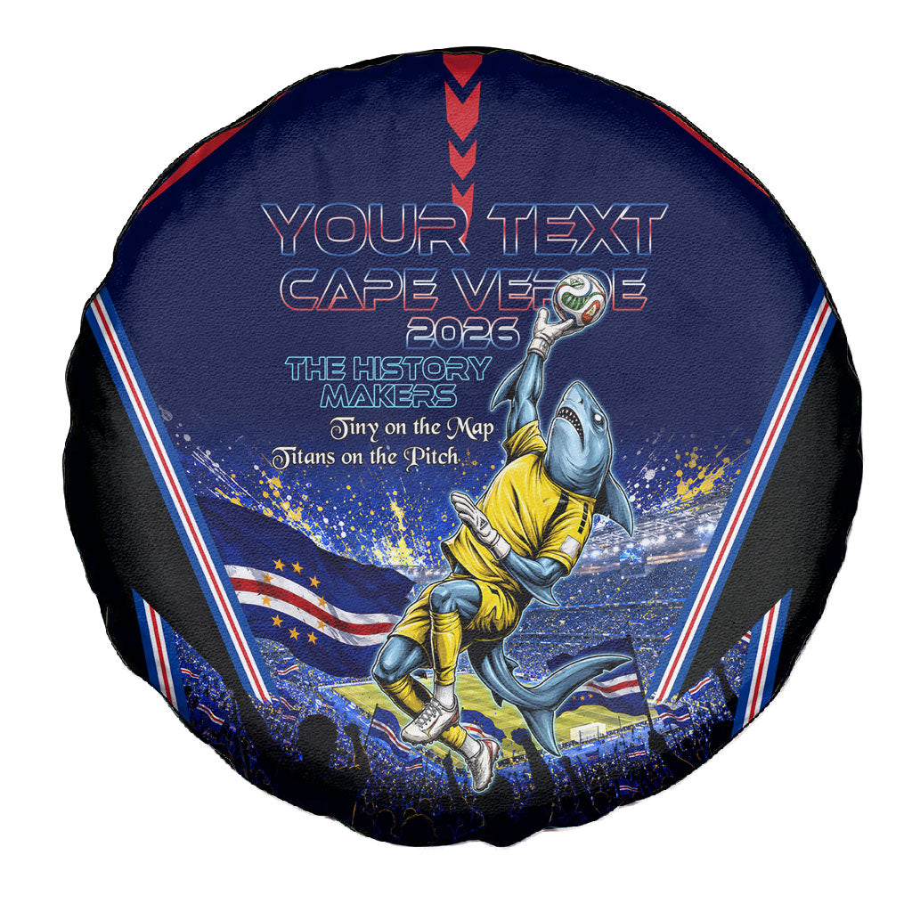Personalized Cape Verde Blue Sharks Spare Tire Cover African Pride Dynamic Stadium Soccer Graphic Art