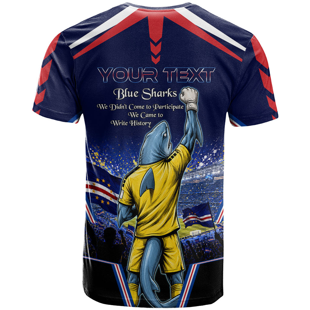 Personalized Cape Verde Blue Sharks T shirt African Pride Dynamic Stadium Soccer Graphic Art