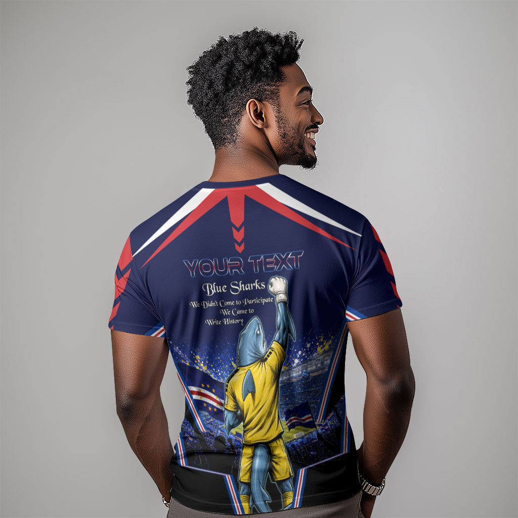 Personalized Cape Verde Blue Sharks T shirt African Pride Dynamic Stadium Soccer Graphic Art