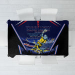 Personalized Cape Verde Blue Sharks Tablecloth African Pride Dynamic Stadium Soccer Graphic Art