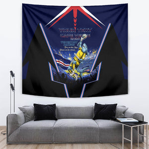 Personalized Cape Verde Blue Sharks Tapestry African Pride Dynamic Stadium Soccer Graphic Art