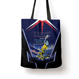 Personalized Cape Verde Blue Sharks Tote Bag African Pride Dynamic Stadium Soccer Graphic Art