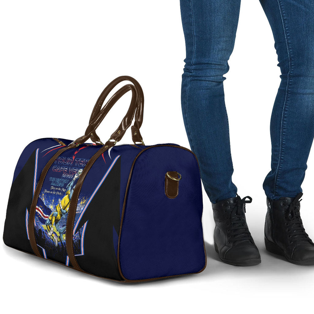 Personalized Cape Verde Blue Sharks Travel Bag African Pride Dynamic Stadium Soccer Graphic Art