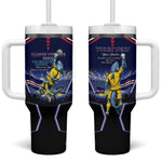 Personalized Cape Verde Blue Sharks Tumbler With Handle African Pride Dynamic Stadium Soccer Graphic Art