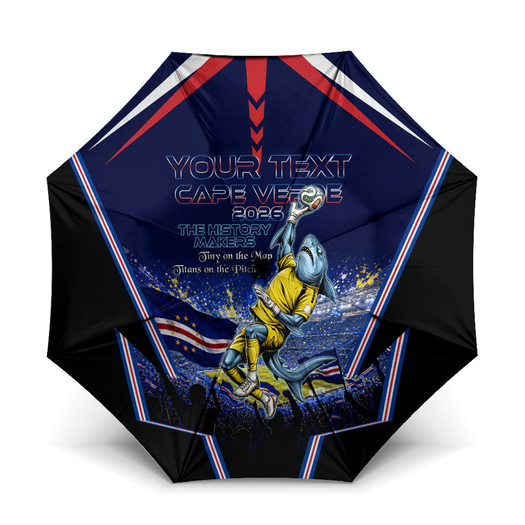Personalized Cape Verde Blue Sharks Umbrella African Pride Dynamic Stadium Soccer Graphic Art