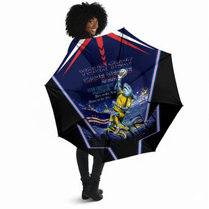 Personalized Cape Verde Blue Sharks Umbrella African Pride Dynamic Stadium Soccer Graphic Art