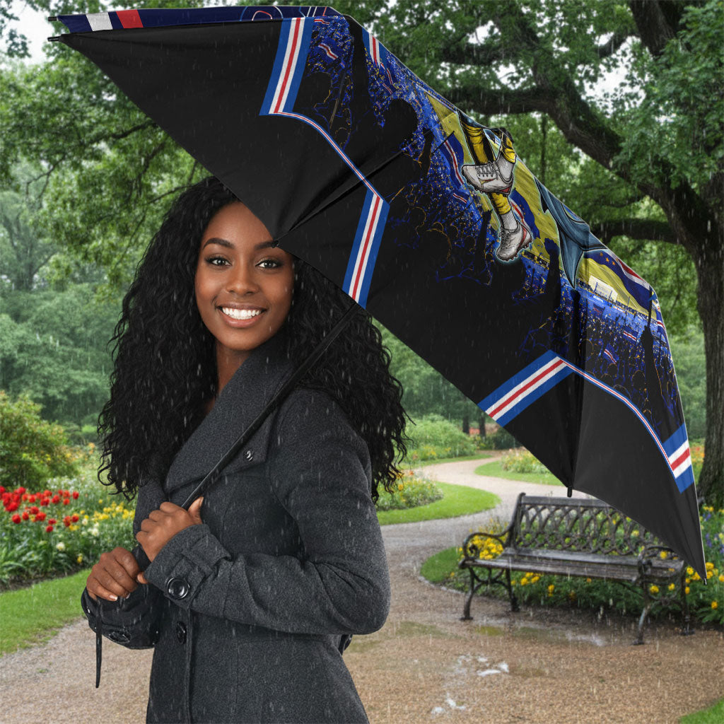 Personalized Cape Verde Blue Sharks Umbrella African Pride Dynamic Stadium Soccer Graphic Art