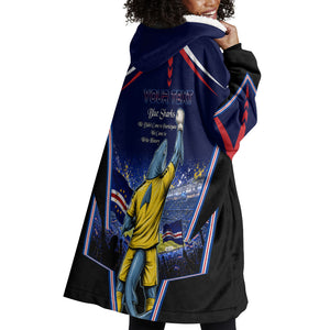 Personalized Cape Verde Blue Sharks Wearable Blanket Hoodie African Pride Dynamic Stadium Soccer Graphic Art