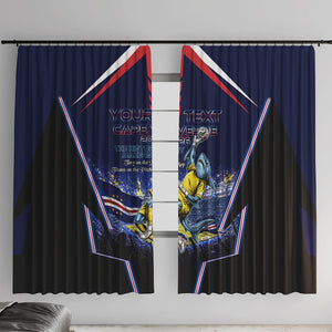 Personalized Cape Verde Blue Sharks Window Curtain African Pride Dynamic Stadium Soccer Graphic Art