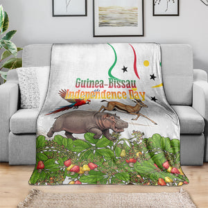Guinea-Bissau Independence Day Blanket African Wildlife Cashew Harvest Cultural Pride