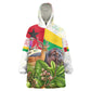 Guinea-Bissau Independence Day Wearable Blanket Hoodie African Wildlife Cashew Harvest National Flag