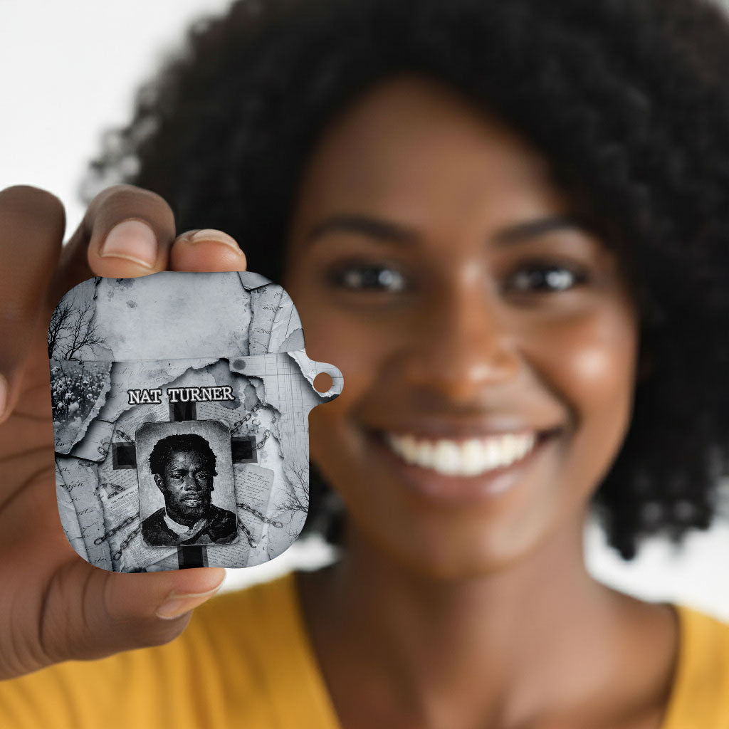 Nat Turner AirPods Case Black History Rebellion - Vintage Newspaper