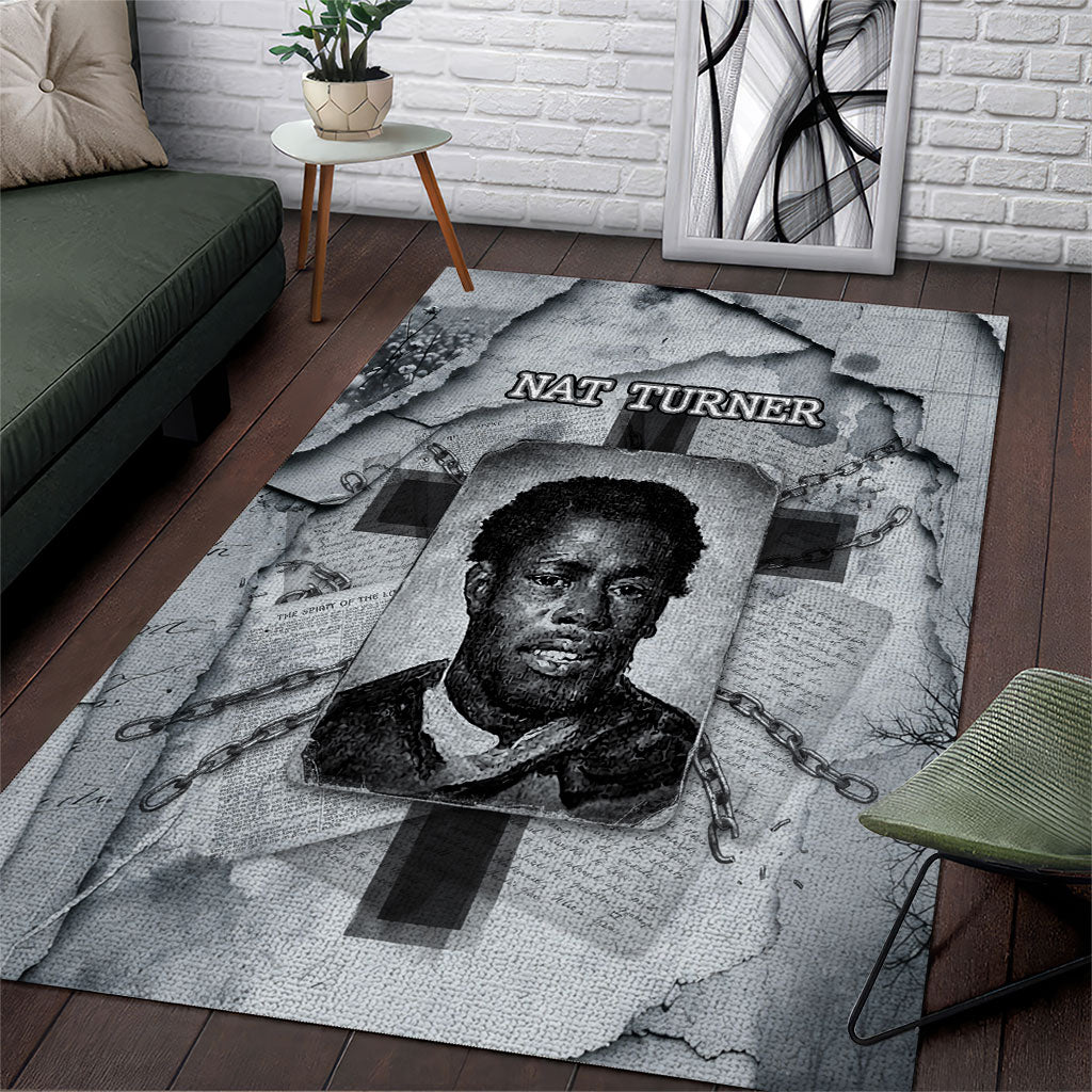 Nat Turner Area Rug Black History Rebellion - Vintage Newspaper