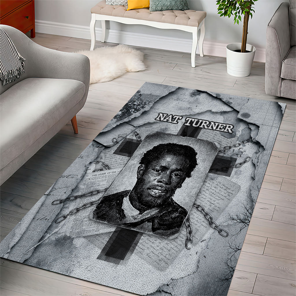 Nat Turner Area Rug Black History Rebellion - Vintage Newspaper
