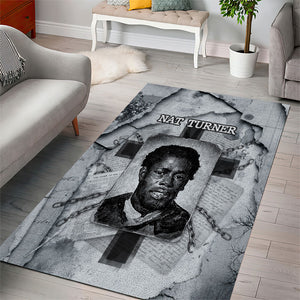 Nat Turner Area Rug Black History Rebellion - Vintage Newspaper