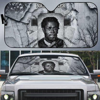 Nat Turner Auto Sun Shade Black History Rebellion - Vintage Newspaper