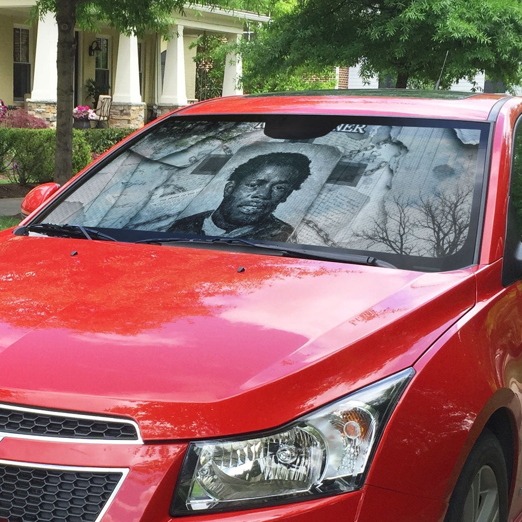 Nat Turner Auto Sun Shade Black History Rebellion - Vintage Newspaper