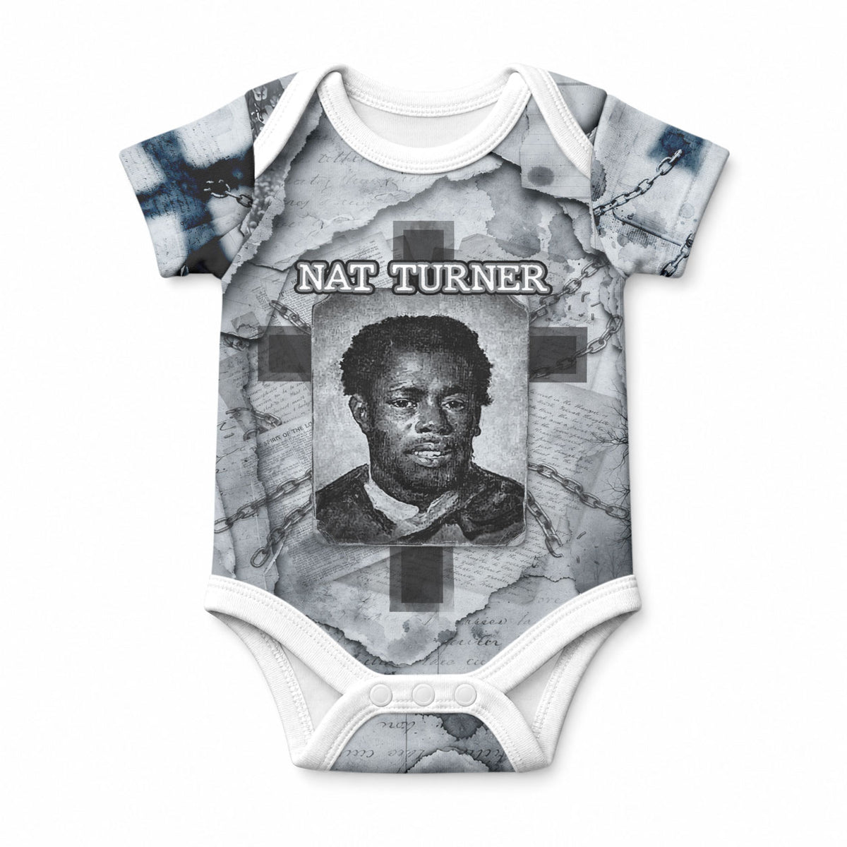 Nat Turner Baby Onesie Black History Rebellion - Vintage Newspaper