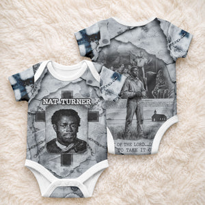 Nat Turner Baby Onesie Black History Rebellion - Vintage Newspaper