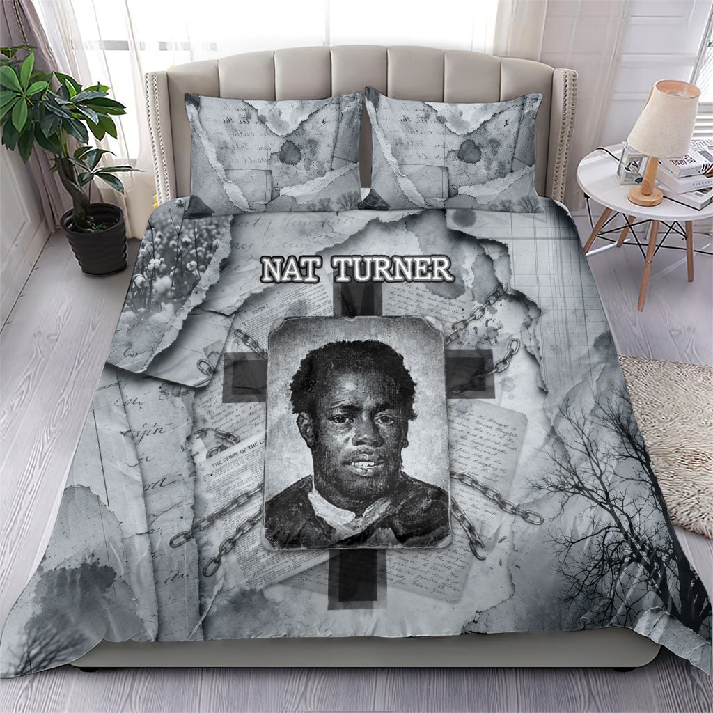 Nat Turner Bedding Set Black History Rebellion - Vintage Newspaper