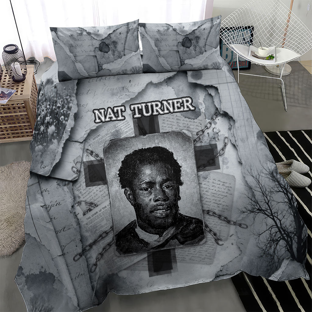 Nat Turner Bedding Set Black History Rebellion - Vintage Newspaper