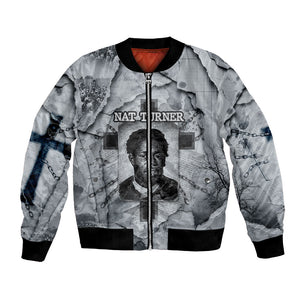 Nat Turner Bomber Jacket Black History Rebellion - Vintage Newspaper