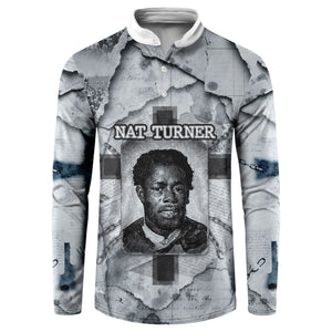 Nat Turner Button Sweatshirt Black History Rebellion - Vintage Newspaper