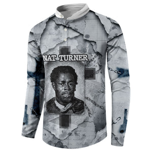 Nat Turner Button Sweatshirt Black History Rebellion - Vintage Newspaper