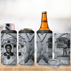 Nat Turner 4 in 1 Can Cooler Tumbler Black History Rebellion - Vintage Newspaper
