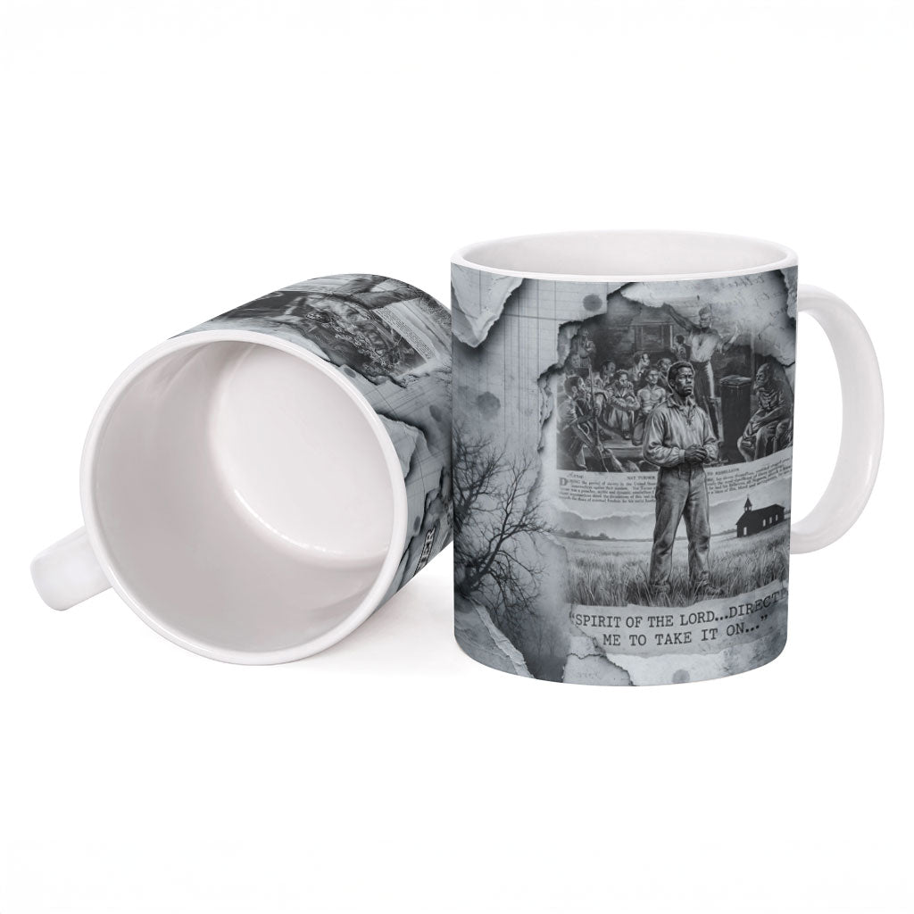 Nat Turner Ceramic Mug Black History Rebellion - Vintage Newspaper