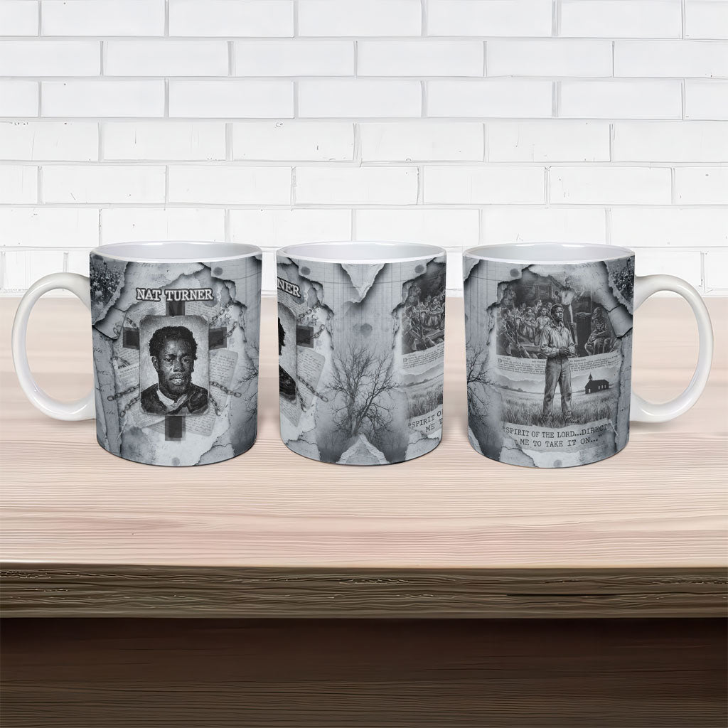 Nat Turner Ceramic Mug Black History Rebellion - Vintage Newspaper
