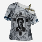 Nat Turner Cross Shoulder Shirt Black History Rebellion - Vintage Newspaper