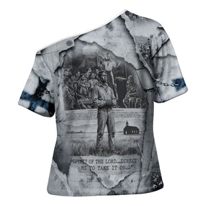 Nat Turner Cross Shoulder Shirt Black History Rebellion - Vintage Newspaper
