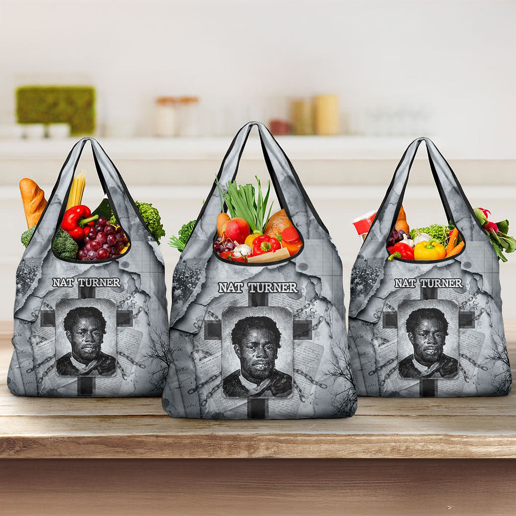 Nat Turner Grocery Bag Black History Rebellion - Vintage Newspaper
