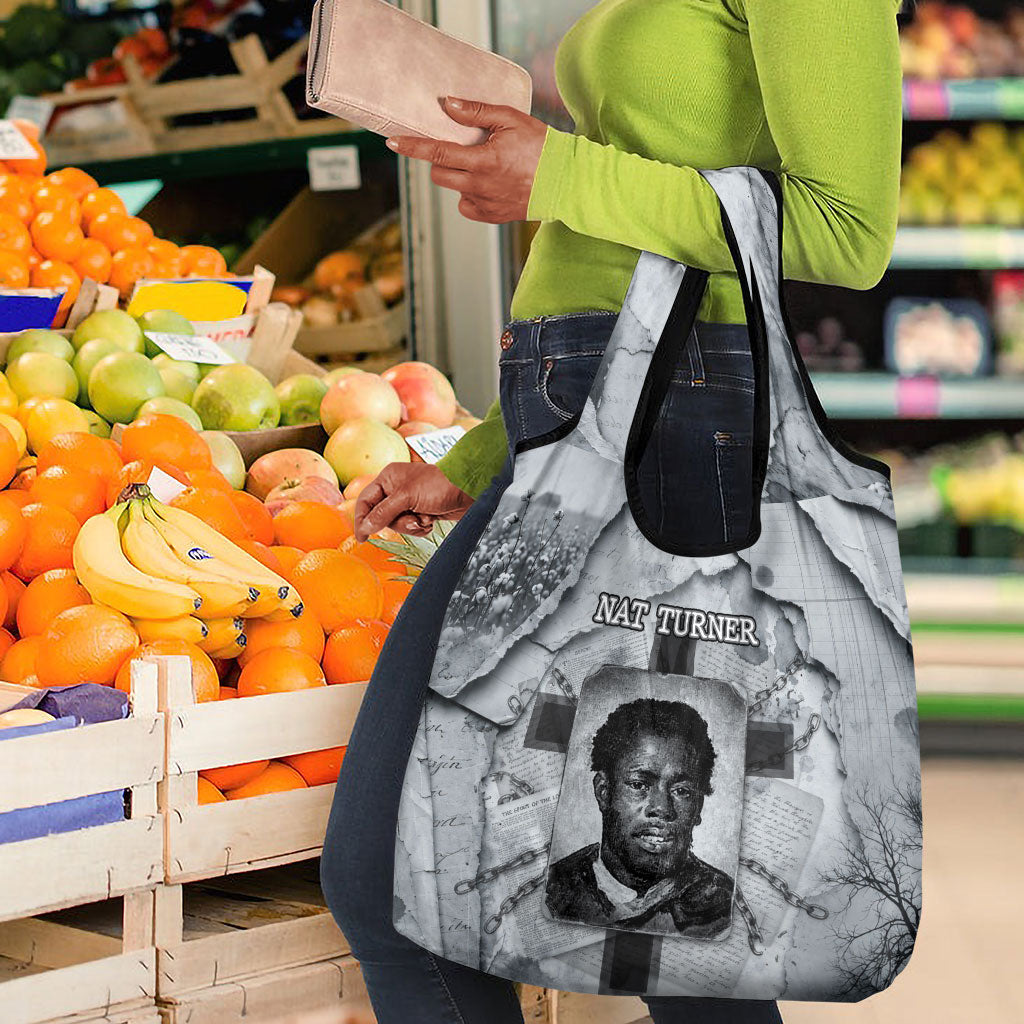 Nat Turner Grocery Bag Black History Rebellion - Vintage Newspaper