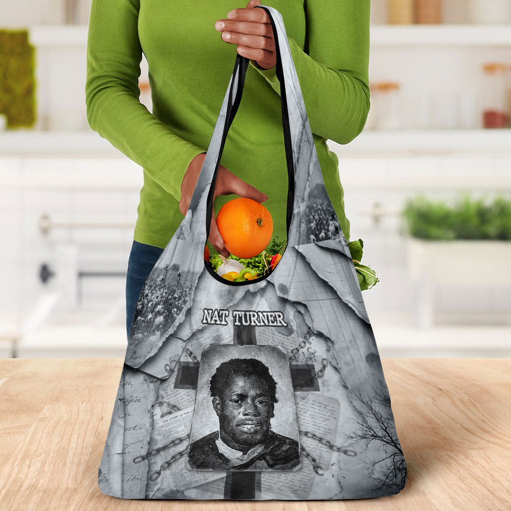 Nat Turner Grocery Bag Black History Rebellion - Vintage Newspaper