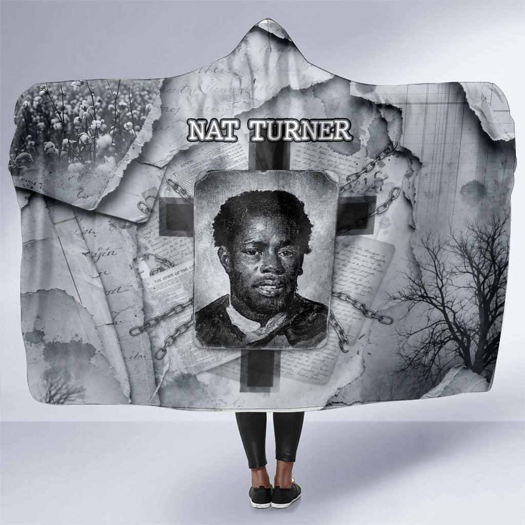 Nat Turner Hooded Blanket Black History Rebellion - Vintage Newspaper