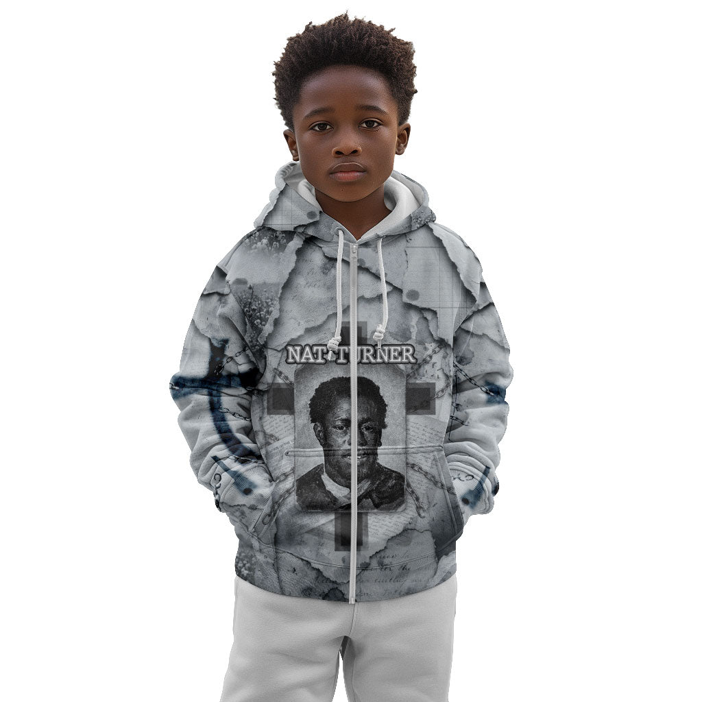 Nat Turner Kid Hoodie Black History Rebellion - Vintage Newspaper